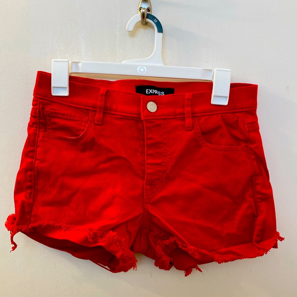 Express red shorts